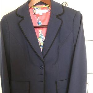 Boden knit blazer Navy with Black trim.  Lined US8